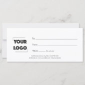 Your Logo Custom Business Gift Certificate (Rückseite)