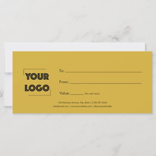 Your Logo Custom Business Gift Certificate (Rückseite)
