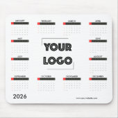 Your Logo Custom Business Marketing 2026 Calender Mousepad (Vorne)