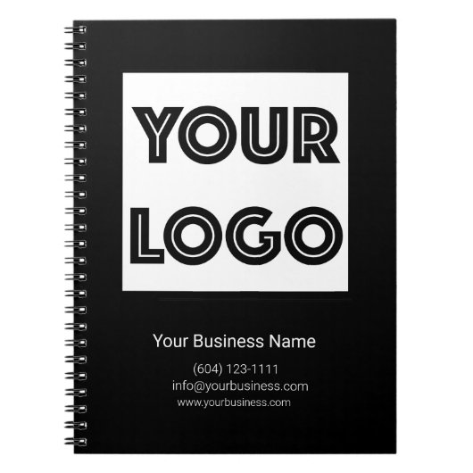  Your Logo Custom Business Marketing Black Notizblock (Vorderseite)