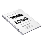 Your Logo Custom Business Marketing Black White Notizblock (Rechte Seite)