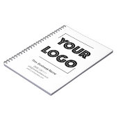 Your Logo Custom Business Marketing Black White Notizblock (Linke Seite)