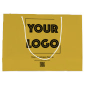 Your Logo Custom Business Marketing Gold Große Geschenktüte (Rückseite)