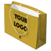 Your Logo Custom Business Marketing Gold Große Geschenktüte (Rückseite Schrägansicht)