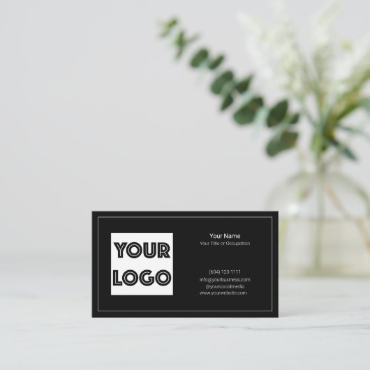 Your Logo Custom QR Code Marketing Visitenkarte (Stehend Vorderseite)