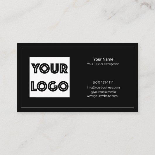 Your Logo Custom QR Code Marketing Visitenkarte (Vorderseite)
