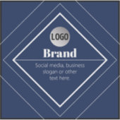 Your Logo & Customizable Modern Design | Navy Blue Aufkleber (Vorderseite)