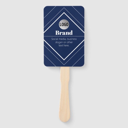 Your Logo & Customizable Modern Design | Navy Blue Fächer (Vorderseite)