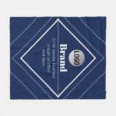 Your Logo & Customizable Modern Design | Navy Blue Fleecedecke (Vorderseite (Horizontal))