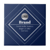 Your Logo & Customizable Modern Design | Navy Blue Fliese (Vorderseite)