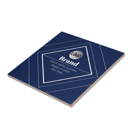 Your Logo & Customizable Modern Design | Navy Blue Fliese (Seite)