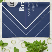 Your Logo & Customizable Modern Design | Navy Blue Geschirrtuch (Gefaltet)