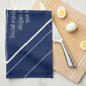 Your Logo & Customizable Modern Design | Navy Blue Geschirrtuch (Viertel Falte)