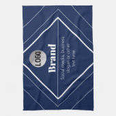 Your Logo & Customizable Modern Design | Navy Blue Geschirrtuch (Vertikal)