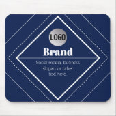 Your Logo & Customizable Modern Design | Navy Blue Mousepad (Vorne)