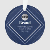 Your Logo & Customizable Modern Design | Navy Blue Ornament (Vorderseite)