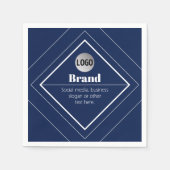 Your Logo & Customizable Modern Design | Navy Blue Serviette (Vorderseite)
