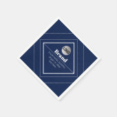 Your Logo & Customizable Modern Design | Navy Blue Serviette (Ecke)