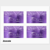 Your Logo Glittery Amethyst Glam Rechteckiger Aufkleber (Blatt)