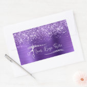 Your Logo Glittery Amethyst Glam Rechteckiger Aufkleber (Umschlag)