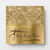 Your Logo Glittery Gold Glam Fotoplatte (Vorderseite)