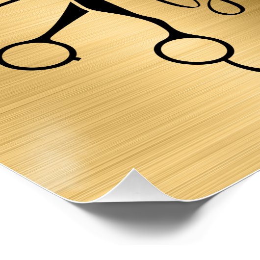 Your Logo Glittery Gold Glam Poster (Ecke)