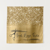 Your Logo Glittery Gold Glam Wandteppich (Vorderseite)