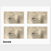 Your Logo Glittery Pale Gold Glam Rechteckiger Aufkleber (Blatt)