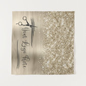 Your Logo Glittery Pale Gold Glam Wandteppich (Vorderseite (Horizontal))