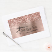 Your Logo Glittery Rose Gold Glam Rechteckiger Aufkleber (Umschlag)