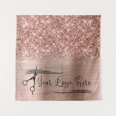 Your Logo Glittery Rose Gold Glam Wandteppich (Vorderseite)