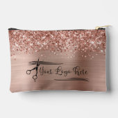 Your Logo Glittery Rose Gold Glam Zubehörtasche (Rückseite)
