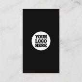 Your Logo Here Black Modern | Simple QR Code Visitenkarte (Rückseite)