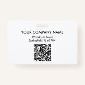 Your Logo Here Company Business QR Code Photo Name Ausweis (Rückseite)