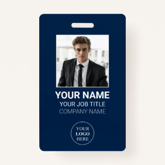 Your Logo Here Employee Photo Corporate Name Tags Ausweis