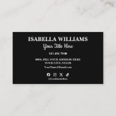 Your Logo Here Simple Modern Black Website QR Code Visitenkarte (Rückseite)