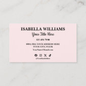 Your Logo Here Simple Modern Pink Website QR Code Visitenkarte (Rückseite)