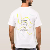 Your logo here white simple minimal yellow lines c T-Shirt (Rückseite)