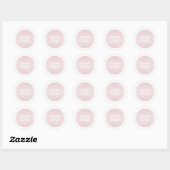 Your Logo & Modern Blush Pink Ombre White Border Runder Aufkleber (Blatt)