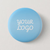 Your Logo & Modern Simple Ombre | Light Blue Button (Vorderseite)