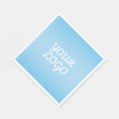 Your Logo & Modern Simple Ombre | Light Blue Serviette (Ecke)