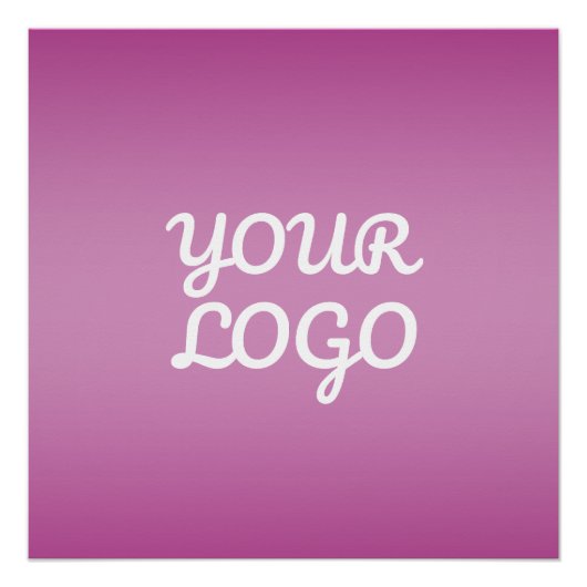 Your Logo & Modern Simple Ombre | Purple Poster (Vorderseite)
