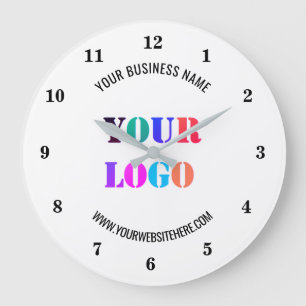 Your Logo Name Website Promotional Personalized Große Wanduhr