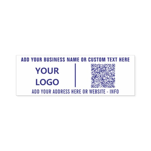 Your Logo or Photo Text and QR Code Stamp Example Permastempel (Design)