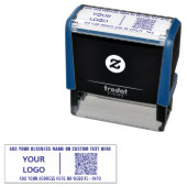 Your Logo or Photo Text and QR Code Stamp Example Permastempel (Beispiel)
