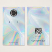 Your Logo QR Code Holographic Earring Display Card (Vorne & Hinten)