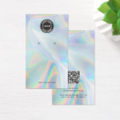 Your Logo QR Code Holographic Earring Display Card (Schreibtisch)