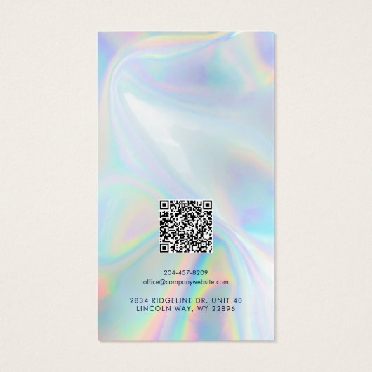 Your Logo QR Code Holographic Earring Display Card (Rückseite)