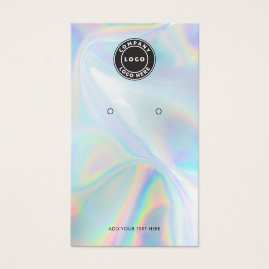 Your Logo QR Code Holographic Earring Display Card (Vorderseite)