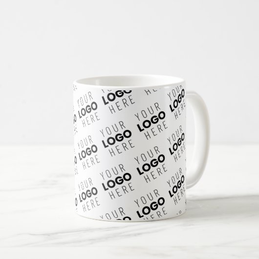 Your Logo Simple Repeating Diagonal Pattern Kaffeetasse (VorderseiteRechts)